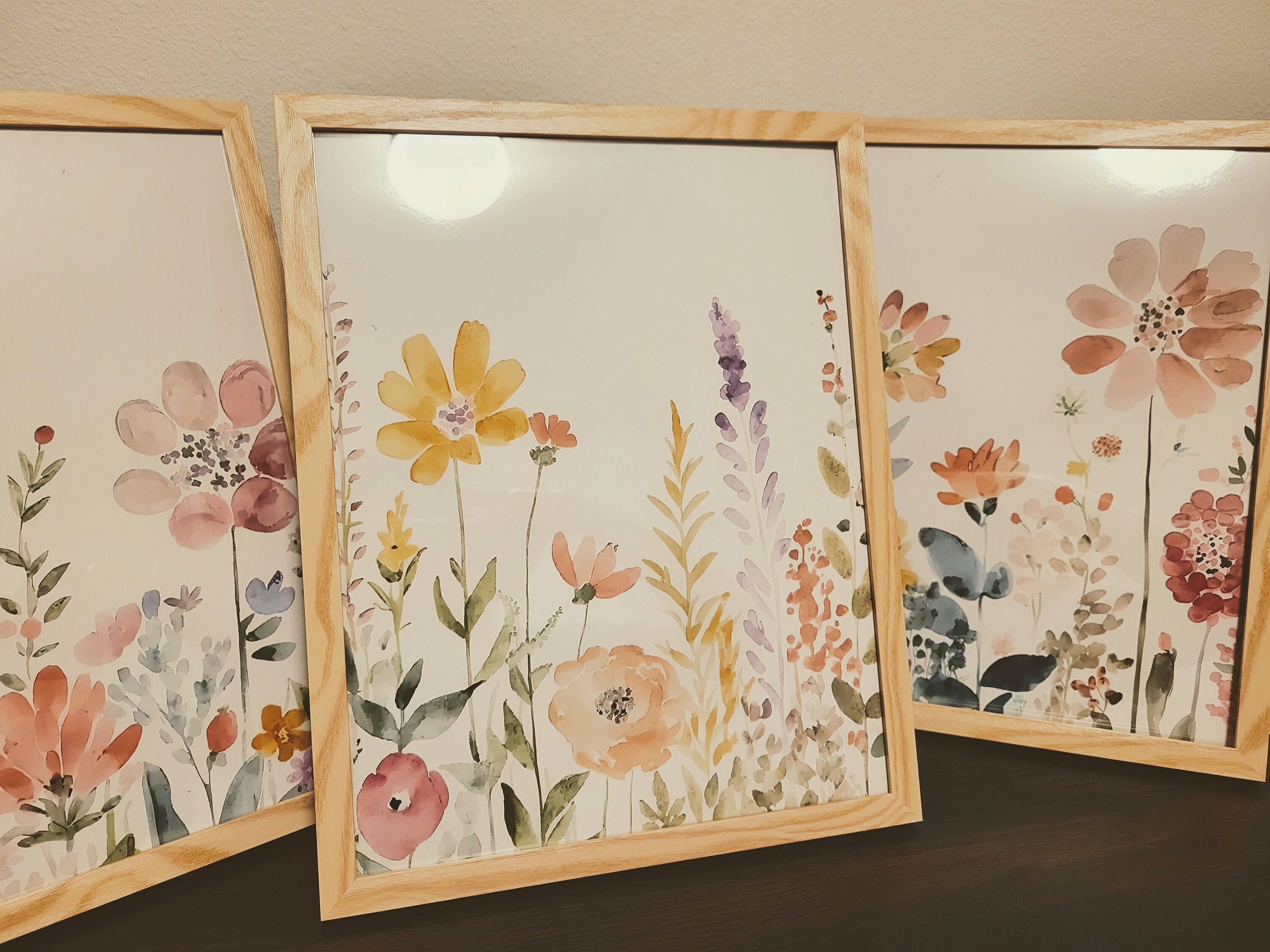 Colorful Wildflower Art Set of 3 — photo from April