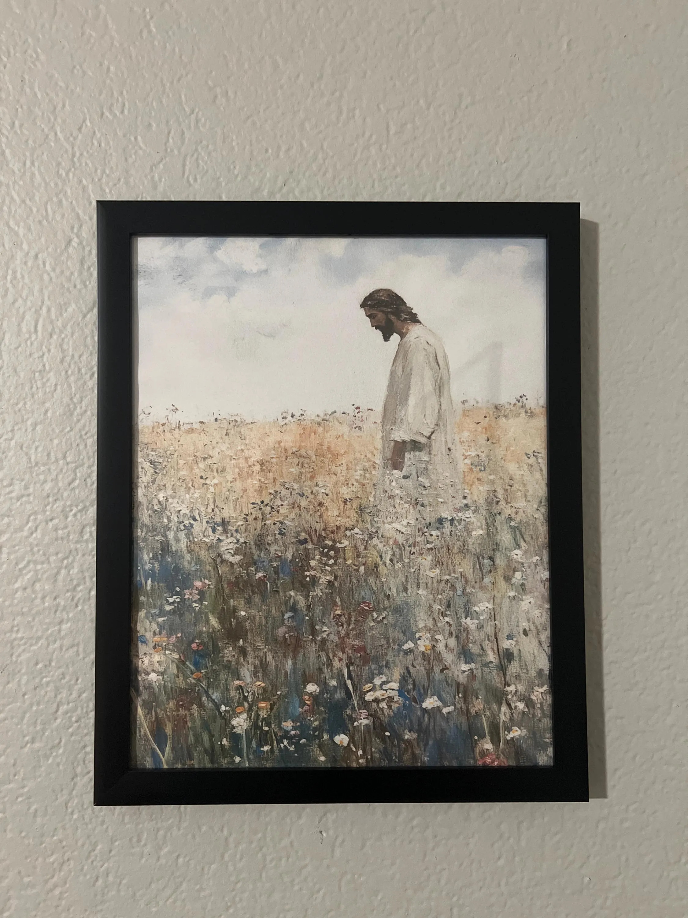 Jesus in Wildflower Field Painting — photo from Kelly