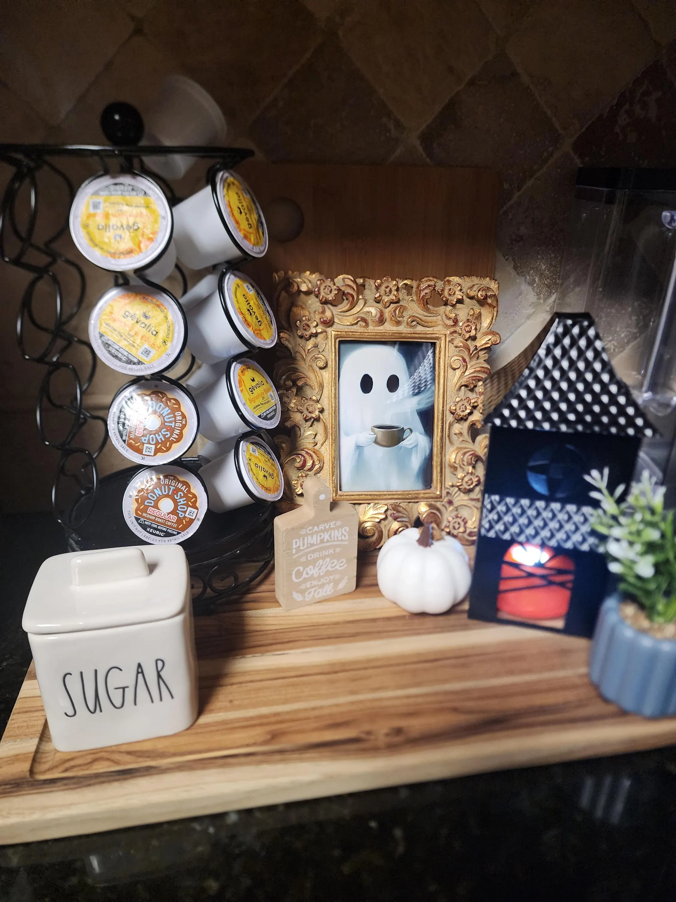 Cute Ghost Drinking Coffee — photo from Heather