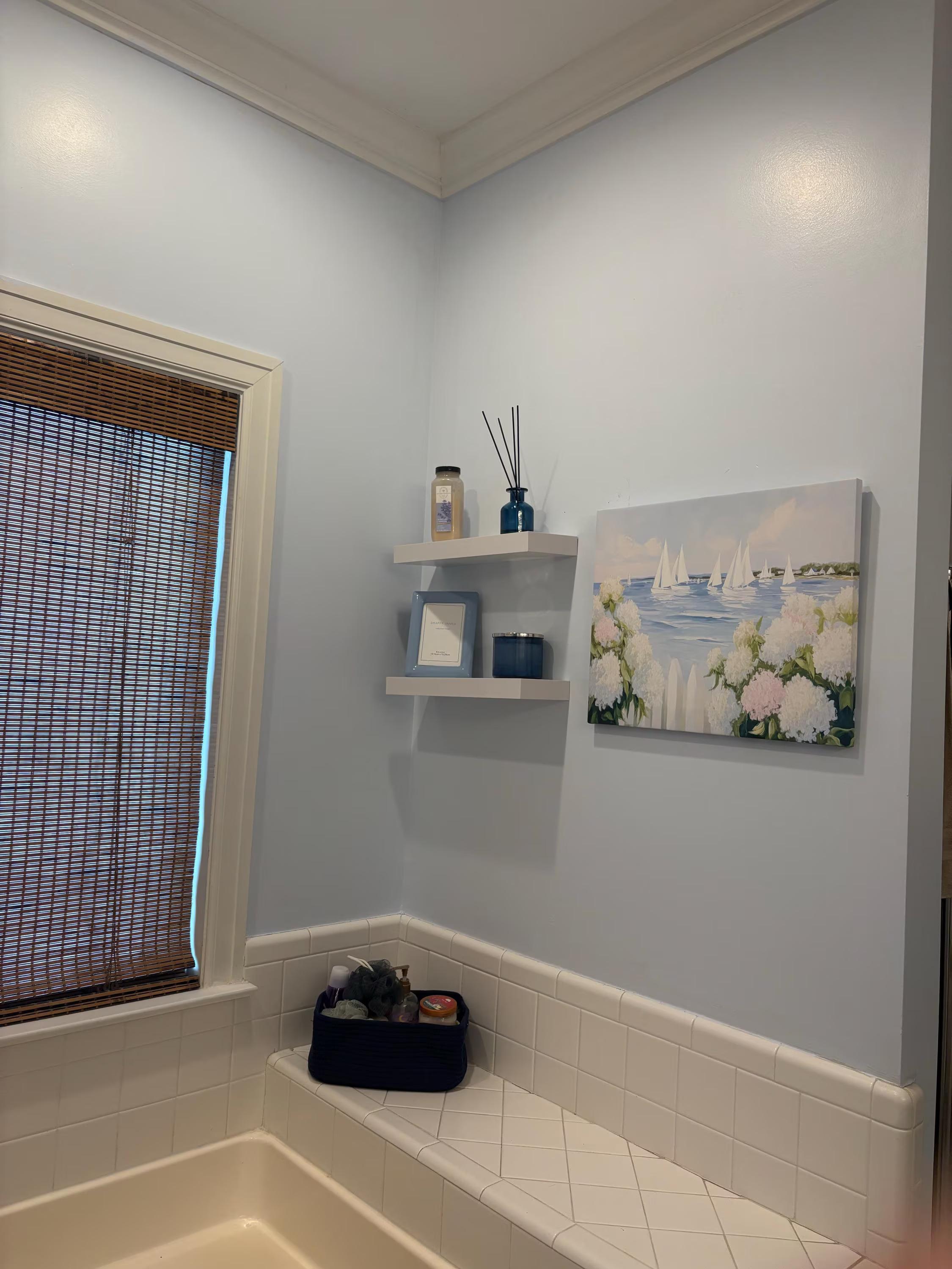 White Hydrangea Sailboat Coastal Painting — photo from Terri