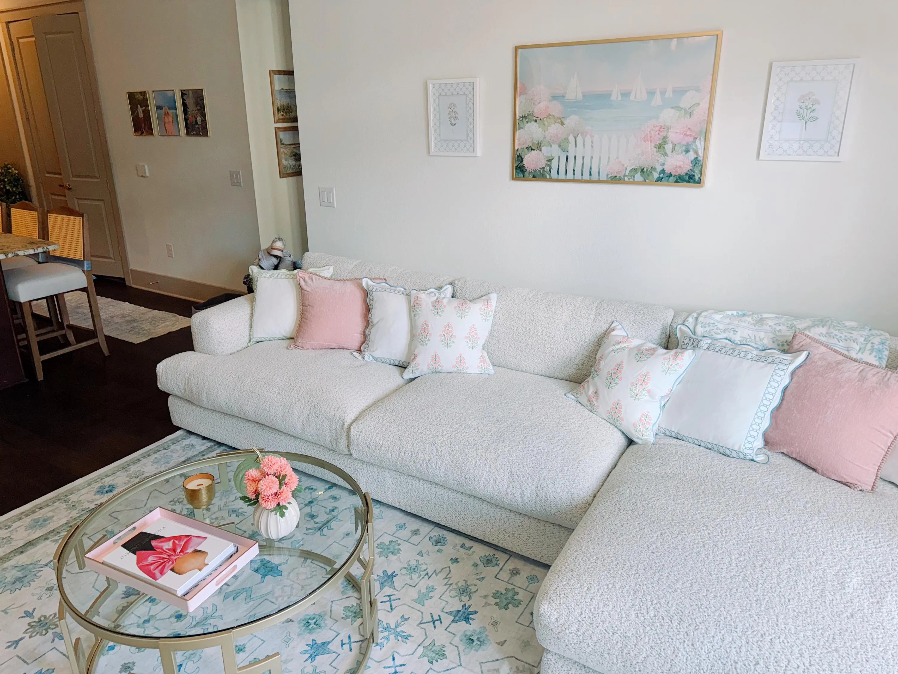 Pink Hydrangea Sailboat Coastal Painting — photo from Danielle